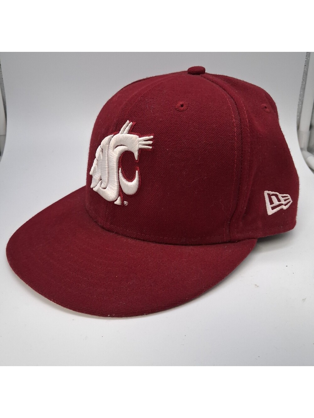 New Era 59FIFTY Washington State Cougars Hat Size 7 1/4 Crimson NCAA Fitted Cap